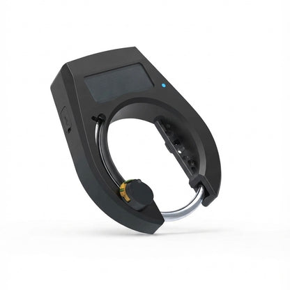 Smart Bluetooth bicycle lock with solar charging and proximity unlock, black