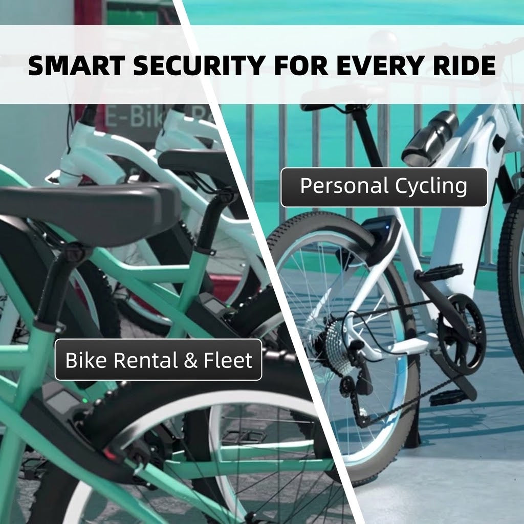 Smart Bluetooth bicycle lock with solar charging and proximity unlock, black