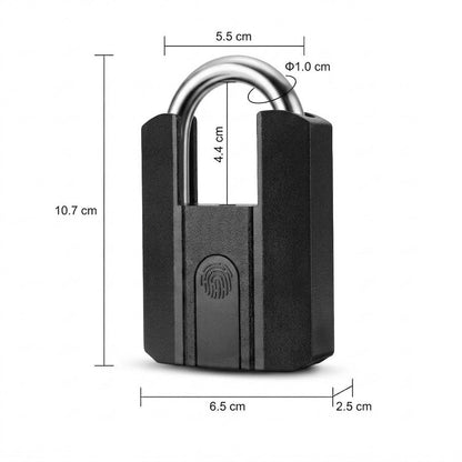 Smart Bluetooth padlock with fingerprint and app control, IP67 waterproof