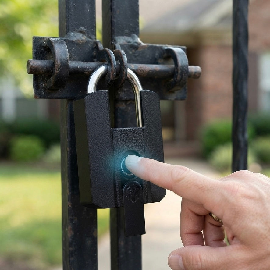 Smart Bluetooth padlock with fingerprint and app control, IP67 waterproof