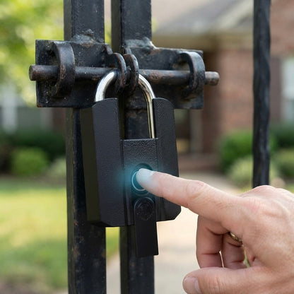 Smart Bluetooth padlock with fingerprint and app control, IP67 waterproof