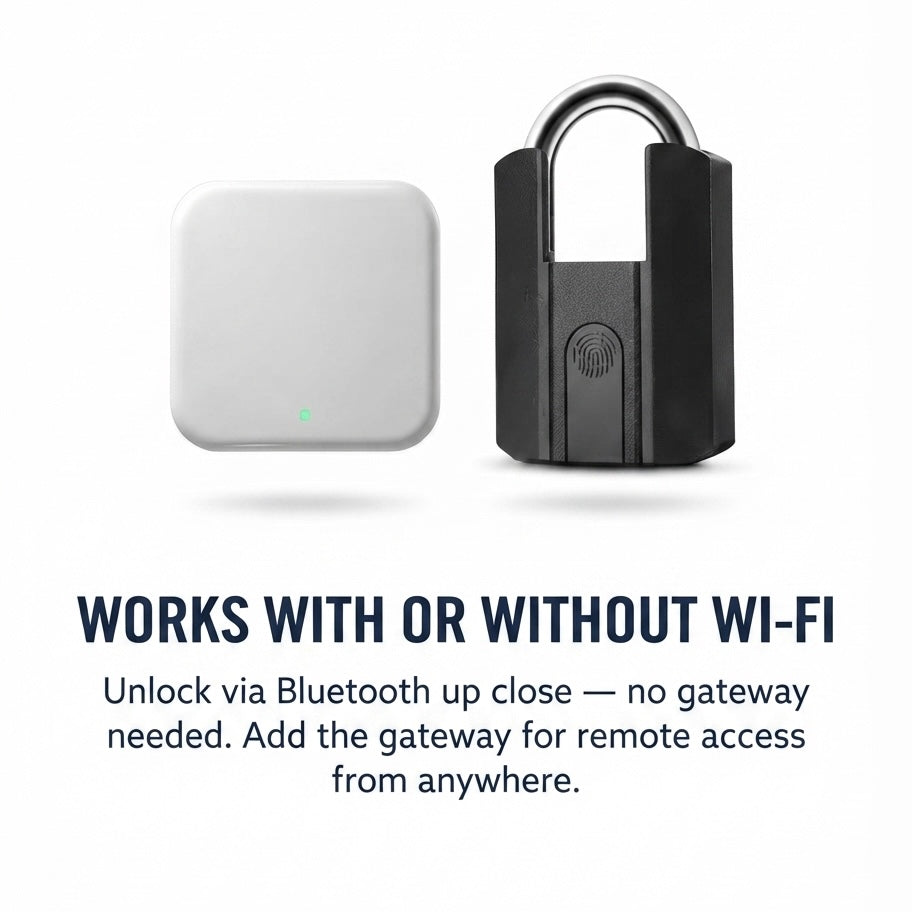 Smart Bluetooth padlock with fingerprint and app control, IP67 waterproof
