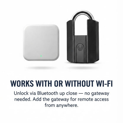 Smart Bluetooth padlock with fingerprint and app control, IP67 waterproof