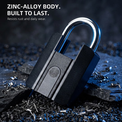 Smart Bluetooth padlock with fingerprint and app control, IP67 waterproof