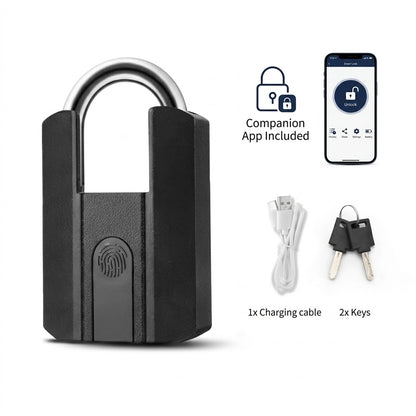 Smart Bluetooth padlock with fingerprint and app control, IP67 waterproof