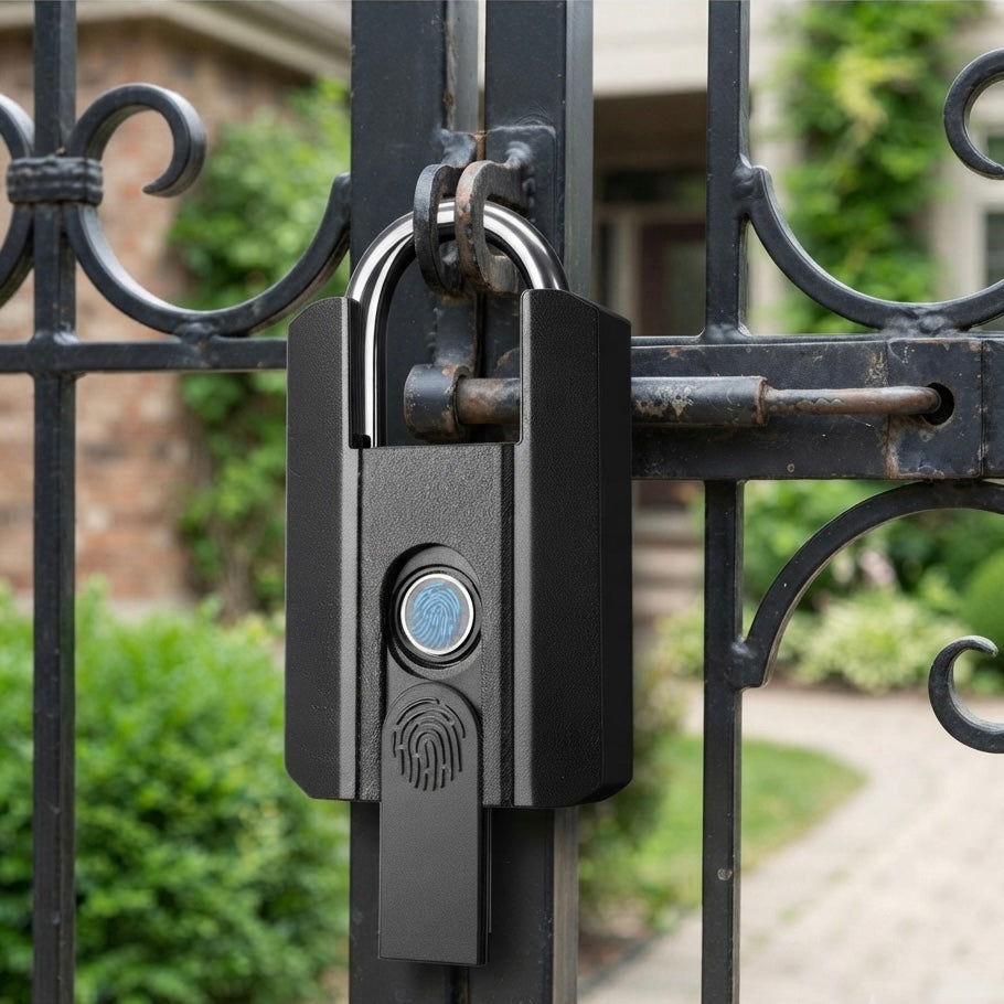 Smart Bluetooth padlock with fingerprint and app control, IP67 waterproof