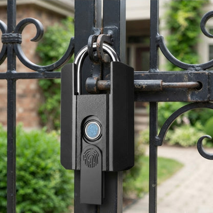 Smart Bluetooth padlock with fingerprint and app control, IP67 waterproof
