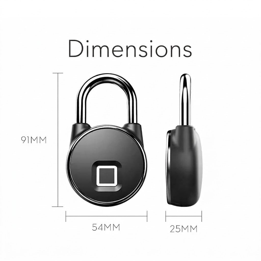 Smart fingerprint padlock with Bluetooth app control and weatherproof design