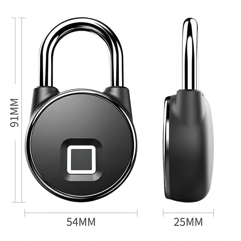 Smart fingerprint padlock with Bluetooth app control and weatherproof design