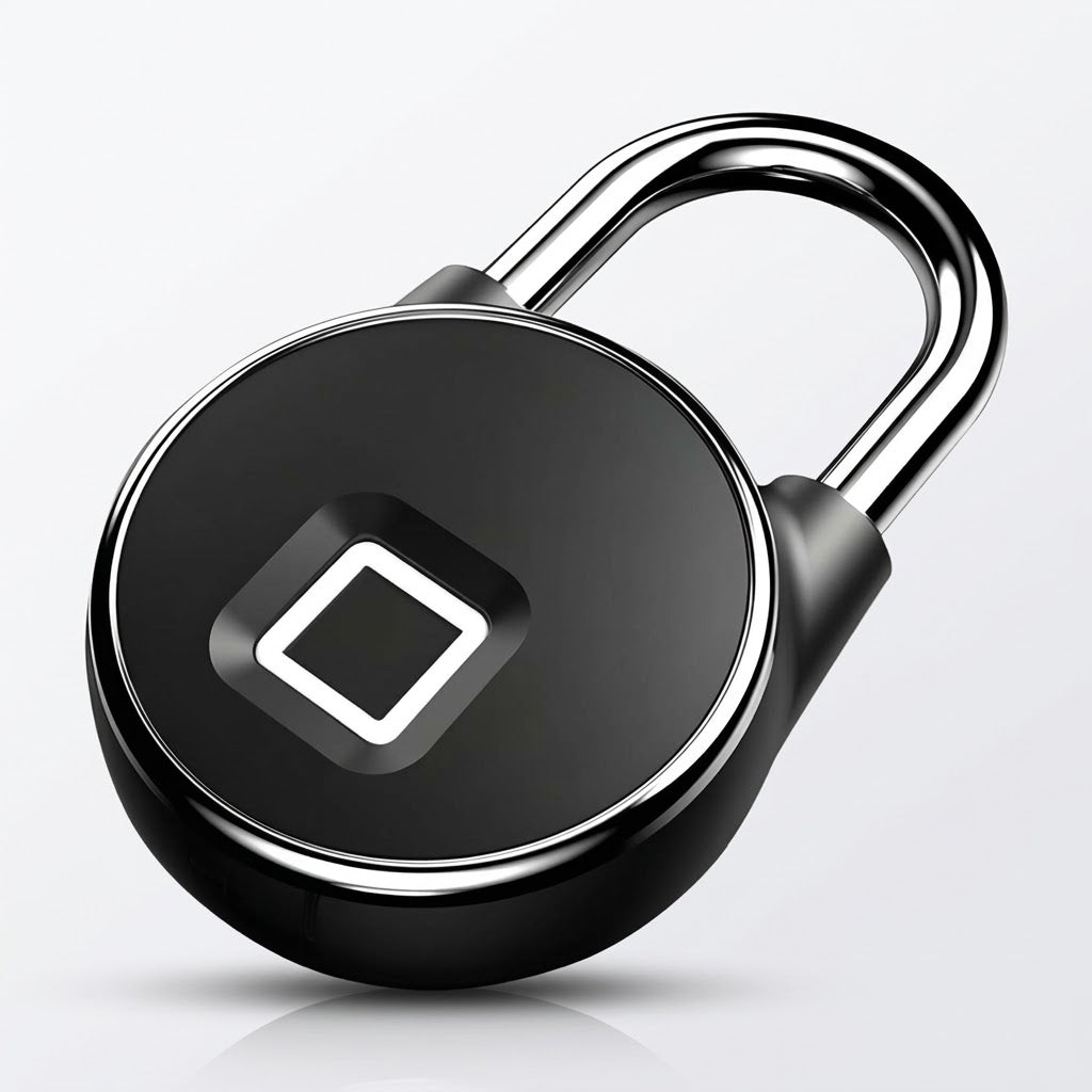 Smart fingerprint padlock with Bluetooth app control and weatherproof design