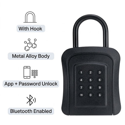 Smart outdoor key safe with weatherproof design, app and password control