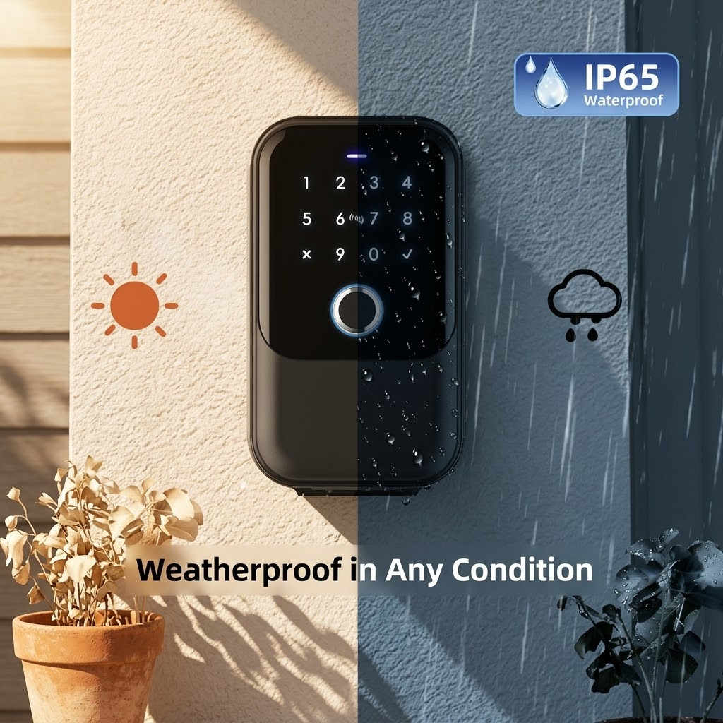 Smart Wi-Fi lockbox with fingerprint, card, app and key access