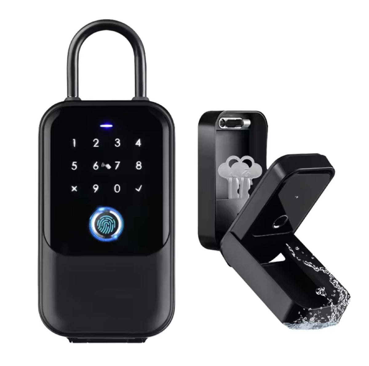 Smart Wi-Fi lockbox with fingerprint, card, app and key access