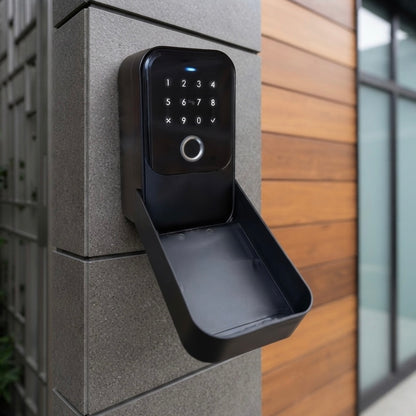 Smart Wi-Fi lockbox with fingerprint, card, app and key access
