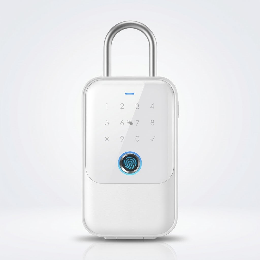 Smart Wi-Fi lockbox with fingerprint, card, app and key access