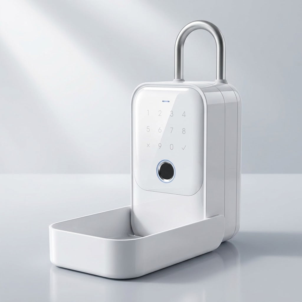 Smart Wi-Fi lockbox with fingerprint, card, app and key access